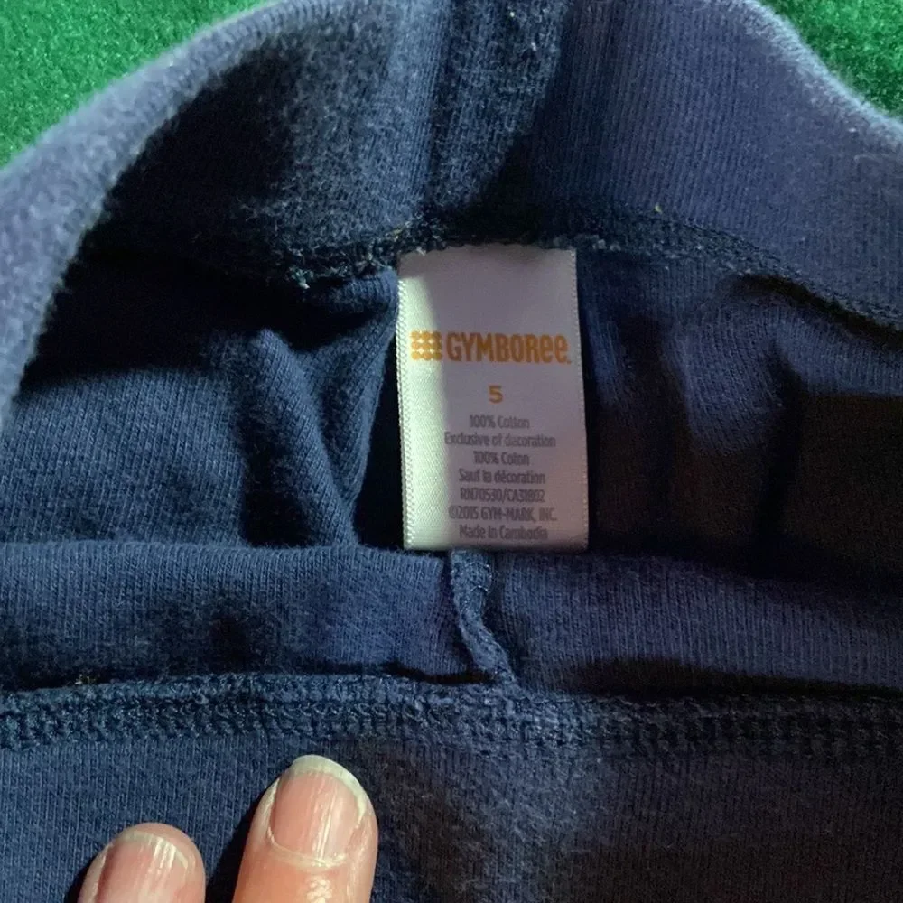 Gymboree Girls Leggings Lot of 2 White & Blue Size 5 Stretch Pants Basics